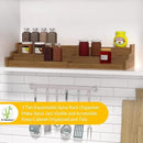 Bamboo Spice Rack Cabinet Organizer - 3 Tier Wooden Expandable Walnut Display Shelf by CozyNest Decor