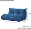 Luxury Sofa Couch Chair, Lazy Floor Seating, Fireside Bean Bag Chair, Ergonomic Tatami Sofa Lounger for Living Room, Bedroom, Office, Loveseat, Blue by CozyNest Decor