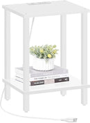 TUTOTAK End Table with Charging Station, Small Side Table with Outlets, Nightstand Bedside Table, 2-Tier Storage Shelf for Small Space, Living Room, Bedroom, White TB01BW040 by CozyNest Decor