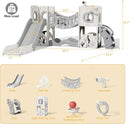 KORIMEFA 10 in 1 Toddler Slide Set, Kids Slide for Toddlers, Outdoor Indoor Playground for Toddlers 1-3, Toddler PlaySet with Basketball Hoop and Ball Golf Set, Climbing Arch(Grey) by TinyTreasures Baby Boutique