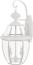 Livex Lighting 2251-03 Outdoor Wall Lantern with Clear Beveled Glass Shades, White by GreenHaven Gardens