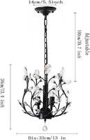 Ganeed Vintage K9 Clear Crystal Chandeliers,Ceiling Lighting,Pendant Lighting Flush Mounted Fixture with 3 Light for Living Room Dinning Room Restaurant Porch Hallway (Black) by CozyNest Decor