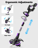 Weed Wacker Cordless, GearBrushless™, 3-in-1 Edger/Mower/Trimmer with Blade, 120 Min Runtime(with Two Batteries) by GreenHaven Gardens
