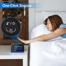 JALL Digital Alarm Clock with FM Radio for Bedroom, 8 Colors Night Light with Charging Port, Sleep Sound Machines with Timer, Dual Alarm (Black with RGB Font) by TinyTreasures Baby Boutique