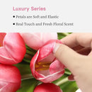 Buart Artificial Tulip in Bulk for Home Kitchen Wedding Bridal Bouquet,Fake Flowers for Valentine's Day Mother's Day Easter Table Centerpieces Decorations(Large Size,Multi Pink,Real-Touch,12pcs) by CozyNest Decor