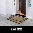 GORILLA GRIP 100% Waterproof All-Season WeatherMax Doormat US Designed Natural Rubber, Stain and Fade Resistant, Low Profile Indoor Outdoor Door Mats, Easy Clean Patio Mat, 17x29, Beige Diamond by CozyNest Decor