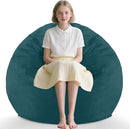 2FT Bean Bag Chair, Comfy Bean Bag Chairs with Memory Foam Filled, Fluffy Beanbag Sofa with Dutch Velvet Cover, Teardrop BeanBag Chairs for Living Room, Playroom - Sea Blue by TinyTreasures Baby Boutique
