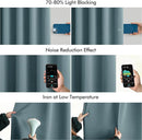 MIULEE Greyish Blue Back Tab Blackout Curtains 63 Inch Length 2 Panels Set for Living Room Bedroom Privacy, Rod Pocket/Pinch Pleat Thermal Insulated Room Darkening Pleated Light Blocking Drapes by TinyTreasures Baby Boutique