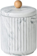 Bathroom Canister with Lid Qtip Holder Dispenser Jar Storage Organizer for Bathroom, Bedroom, Vanity, Kitchen Cabinet by CozyNest Decor
