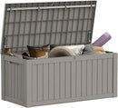 Mars Villa 119 Gallon Outdoor Storage Box Waterproof, Large Resin Deck Box for Pool Supplies Storage, Outdoor Patio Furniture Cushions, with Hydraulic Hinge, UV-Resistant and Weatherproof, Greige by CozyNest Decor