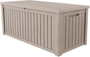 180 Gallon Lockable Resin Deck Box, Waterproof & UV-Resistant Outdoor Storage Box for Outdoor Cushion Storage, Garden Tools & Pool Accessories Storage, Gray by CozyNest Decor