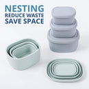 BLUE GINKGO Nesting Silicone Containers - Set of 3 Hard-Shell Silicone Food Storage Containers | BPA Free, Airtight, Dishwasher and Freezer Safe (6.7oz, 10oz, 20oz) - Green by TinyTreasures Baby Boutique