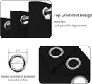 Easy-Going Blackout Curtains for Bedroom, Solid Thermal Insulated Grommet and Noise Reduction Window Drapes, Room Darkening Curtains for Living Room, 2 Panels (34x54 in, Black) by CozyNest Decor