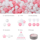 GOGOSO Pink Ball Pit Balls with Star Bals Heart Balls 100 - Crushproof Plasticballs for Babies Toddlers Kids Children for 1 2 3 4 5 Years Old,5 Colors,2.15inches by TinyTreasures Baby Boutique
