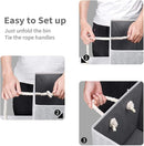 Robuy Cube Storage Bins,Grey Fabric Foldable Storage Bins,Set of 3 Stroage Boxes with Cotton Rope Handles for Organizer Home,Office, Nursery 13x13x13 inch by TinyTreasures Baby Boutique