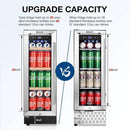 Tylza Upgraded Wine and Beverage Refrigerator 24 Inch, Dual Zone Wine Beverage Cooler with French Door, Under Counter Wine Beer Fridge Built-In or Freestanding, Holds 20 Bottles and 88 Cans TYBC120-3 by CozyNest Decor