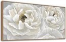 arteWOODS Cream White Flowers Framed Wall Art - Soft Peony Pictures for Wall Decor Elegant Blossom Flower Painting Artwork Botanical Prints for Living Room Home Office Wall Decoration 20" x 40" by CozyNest Decor
