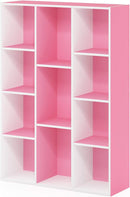 Furinno Luder Bookcase / Book / Storage , 11-Cube, White/Pink by TinyTreasures Baby Boutique