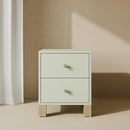 Storkcraft California 2 Drawer Nightstand (Sage with Driftwood) - GREENGUARD Gold Certified Nightstand for Kids Bedroom, Premium Wood Storage with Elegant, Iconic Block Feet by TinyTreasures Baby Boutique