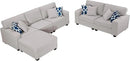 L Lengend Vansen Modular Sectional Sofa U Shaped Couch with Ottoman Modern Reversible Corner Sectional Couch for Living Room (Light Grey, 2+3 with Ottoman) by CozyNest Decor