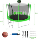 SKYUP Tranpoline 1500LBS 16 15 14 12 10 8 FT Tranpoline for 7-10 Kids and Adults, Windproof Outdoor Tranpoline with Enclosure Net, Basketball Hoop, Easy to Install & Last Long - ASTM Approved by TinyTreasures Baby Boutique