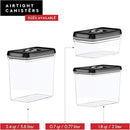 DWËLLZA KITCHEN Large Airtight Food Storage Containers - Clear Plastic Bulk Food Pantry & Kitchen Storage Containers for Flour, Sugar and Baking Supplies 4 Pcs. BPA-Free, Keeps Fresh & Dry (Black) by CozyNest Decor