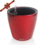 Dexceder 9x8 Inches High Gloss Self Watering Planter Indoor Outdoor, Inner Pot Design, Thickened Table Flower Plant Pot with Water Level Indicator (Red) by CozyNest Decor