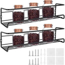 Spice Rack Organiser Hanging Spice Shelves Carbon Steel Wall Mount Spice Rack Kitchen Storage Racks Storage Spices and Condiments Spice Jars for Kitchen Cabinet Cupboard Pantry Door (6) by CozyNest Decor