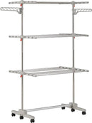 Foldable Laundry Drying Rack with Wheels - 48 Drying Rods, Heavy Duty, Movable, Perfect for Clothes, Duvet, Socks, Bed Linen, Sheets, 6 Wings by CozyNest Decor