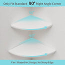 Corner Wall Shelves, White Floating Corner Shelf, Set of 2 16inch Solid Oak Wood Shelves, Round End Wall Mount Display Shelf with Wire Hole for Small Plant for Bedroom Kitchen, Living Room by CozyNest Decor