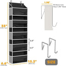 SpaceAid 2 Pack Over The Door Organizer with 5 Large Pockets and 10 Mesh Side Pockets, 5 Layers Door Organizer Hanging with Clear Window for Bedroom, Bathroom, Pantry and Nursery, Black by CozyNest Decor