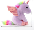 Sew Butiful 8 inch Unicorn Stuffed Animals, Cute Unicorn Gift Toys for Girls,Unicorns Birthday Gifts Soft Plush Toys Set for Baby, Toddler, Girls, Kids,Decor (Purple) by TinyTreasures Baby Boutique