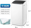 ROVSUN 17.8LBS Portable Washing Machine, Full-Automatic Electric Laundry Machine with Stainless Steel Drum, 110V Compact Washer and Spin Dryer Combo with Drain Pump for Apartment, Dorms, RV, Home by CozyNest Decor