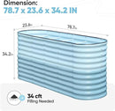KING BIRD Raised Garden Bed 2.85 ft Tall 9 in 1 Galvanized Planter Garden Box Outdoor for Gardening, Deep Root Vegetables, Flowers 78.7X23.6X34.2 in, Light Blue by GreenHaven Gardens