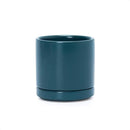 D'vine Dev 3.5 Inch Ceramic Planter Pot with Drainage Hole and Saucer, Indoor Cylinder Round Planter Pot, Teal, 94-O-A-9 by GreenHaven Gardens