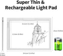 KOBAIBAN Wireless A4 LED Light Pad with Innovative Stand, Top Clip, Stepless/ 6-Level Dimmable Brightness Rechargeable tracing Light Box/Board for Cricut Weeding Vinyl, Diamond Painting, HTV (White) by TinyTreasures Baby Boutique