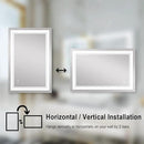 WELLFOR LED Bathroom Vanity Mirror 40 x 24 Inch, Lighted Anti-Fog Dimmable Mirror, IP44 Waterproof Wall Mounted Makeup Mirror, Packed with US Standard Plug and Touch Switch, (Horizontal/Vertical) by CozyNest Decor