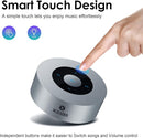 XLEADER Travel Case Packed, Upgraded, Bluetooth Wireless Speaker, Custom Bass Radiator, LED Touch Design, Tiny Pocket Speaker, Mic/TF Card/Aux, 15H Playtime, for Travel Kitchen Office, Space Silver by TinyTreasures Baby Boutique