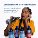 Concentrated Water flosser Rinse & Mouthwash | Add to Oral irrigator | Mint Flavor | When dilluted 186 fl.oz | Alcohol and Fluoride Free. Made in USA | Pack of 1 = 16.9 fl.oz WATER DENT by CozyNest Decor