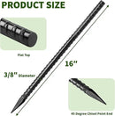 16 inches Rebar Stakes Heavy Duty (34-Pack) Metal Spikes for Concrete Timber, Garden Plant, Straight Steel Stakes for Tent, 3/8" Thickness Ground Anchors with Chisel Point End, Black by CozyNest Decor