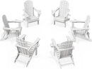 KINGYES Folding Adirondack Chair Set of 6, Dual Cup Holders & All-Weather HDPE, Wood-Like Patio Chair for Backyard, Camping, Pool & Fire Pit, White by GreenHaven Gardens