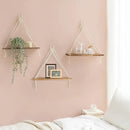 Mkono Macrame Hanging Shelves Boho Wall Decor Set of 3 Rustic Wood Floating Storage Shelf for Bedroom Bathroom Living Room Nursery Dorm Room, Display Shelving for Hanging Plants Photos by CozyNest Decor