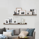 Forbena Rustic Picture Ledge Shelf Set of 4, Floating Picture Shelves for Wall with Lip, Wood Photo Ledge Shelves for Bedroom, Living Room, Office, Wall Decor (23.1 Inch Wide, Dark Brown) by TinyTreasures Baby Boutique