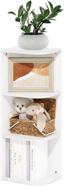 Furinno Pasir 3-Tier Corner Open Shelf Bookcase, White by TinyTreasures Baby Boutique