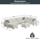 L Lengend Vansen Modular Sectional Sofa U Shaped Couch with Ottoman Modern Reversible Corner Sectional Couch for Living Room (Cream, U Shaped Sofa-5) by CozyNest Decor