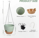 Hanging Planters for Indoor Outdoor Plants, 2 Pack Self Watering Hanging Pot with Drainage Holes & Removable Tray (Green, 8'') by GreenHaven Gardens