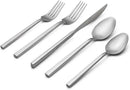 Alata Cube 20-Piece Forged Silverware Set Stainless Steel Flatware Set,Service for 4,Matte Satin Polished Cutlery Set,Dishwasher Safe by CozyNest Decor