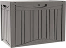 50GAL Brown Deck Box with Special Pattern & Lock Hole – Waterproof, SGS - Approved UV Resistance, Stylish Storage for Outdoor Cushions & Decor, Effortless Assembly by GreenHaven Gardens
