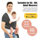 Acrabros Baby Wrap Carrier,Hands Free Baby Carrier Sling,Lightweight,Breathable,Softness,Perfect for Newborn Infants and Babies Shower Gift,Charcoal Grey by TinyTreasures Baby Boutique