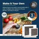 AllSpice Spice Rack Organizer, Wood, 525 Unique Labels, Countertop or Wall Mount, Includes 60 4oz Jars- Matte White by CozyNest Decor